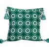 Jewel Garland Emerald 55 x 55cm Cushion with Emerald Tassels